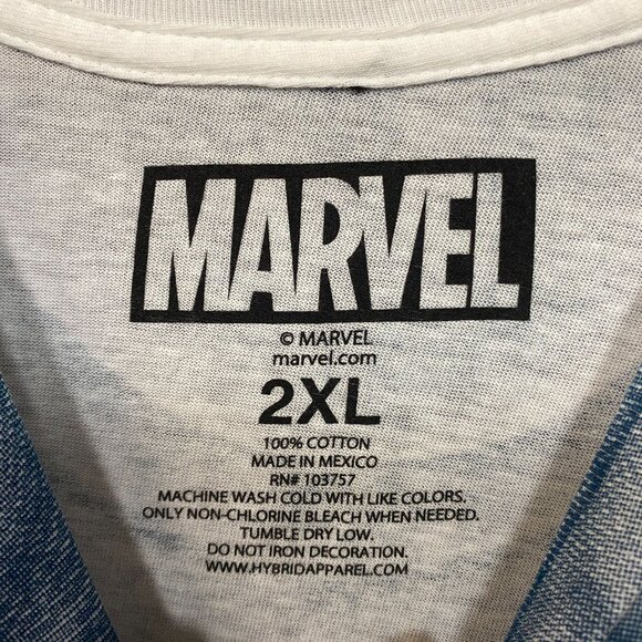 Marvel The Avengers Blue Tie Dye T-Shirt 2XL - Picture 4 of 4